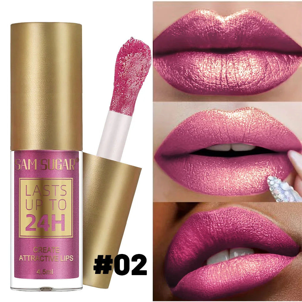 6 Colors Chameleon Lip Gloss Long Lasting Waterproof Non Stick Cup Sweat Proof Pearl Shine Lipstick For Women  makeup Cosmetics