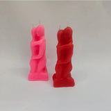 Couple homme et femme embrassant des bougies décoration amoureux couple bougie rituel d'amour tombe amoureux de moi sort, rouge, rose