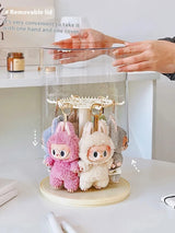 Labubu Pendant Display Box Rotating Transparent Labubu Doll Handmade Storage Display Stand Decorat Ornaments Collection Gifts
