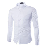 Mens Casual Shirts 2024 Single Breasted Mens Slim Fit Dress Long Sleeve Shirts Soild Male Social Shirts Designer Chemise Homme