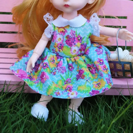 Dolls Clothes Suit For 16cm Doll Dress Up Accessories Sleeveless Top Casual Pants Denim Grid Dress Skirt Daily Wear Accessories - Lootquake