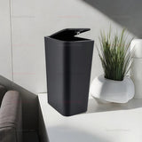 10L Bathroom Trash Can Small Garbage Bin with Press Top Lid for Toilet Bedroom Living Room Plastic Wastebasket with Pop-up Lid