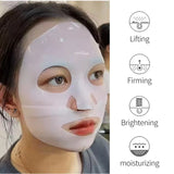 Set de 5 mascarillas de colágeno para dormir, hidratantes, blanqueadoras, translúcidas, finas, suaves y delicadas, para el cuidado facial nocturno.