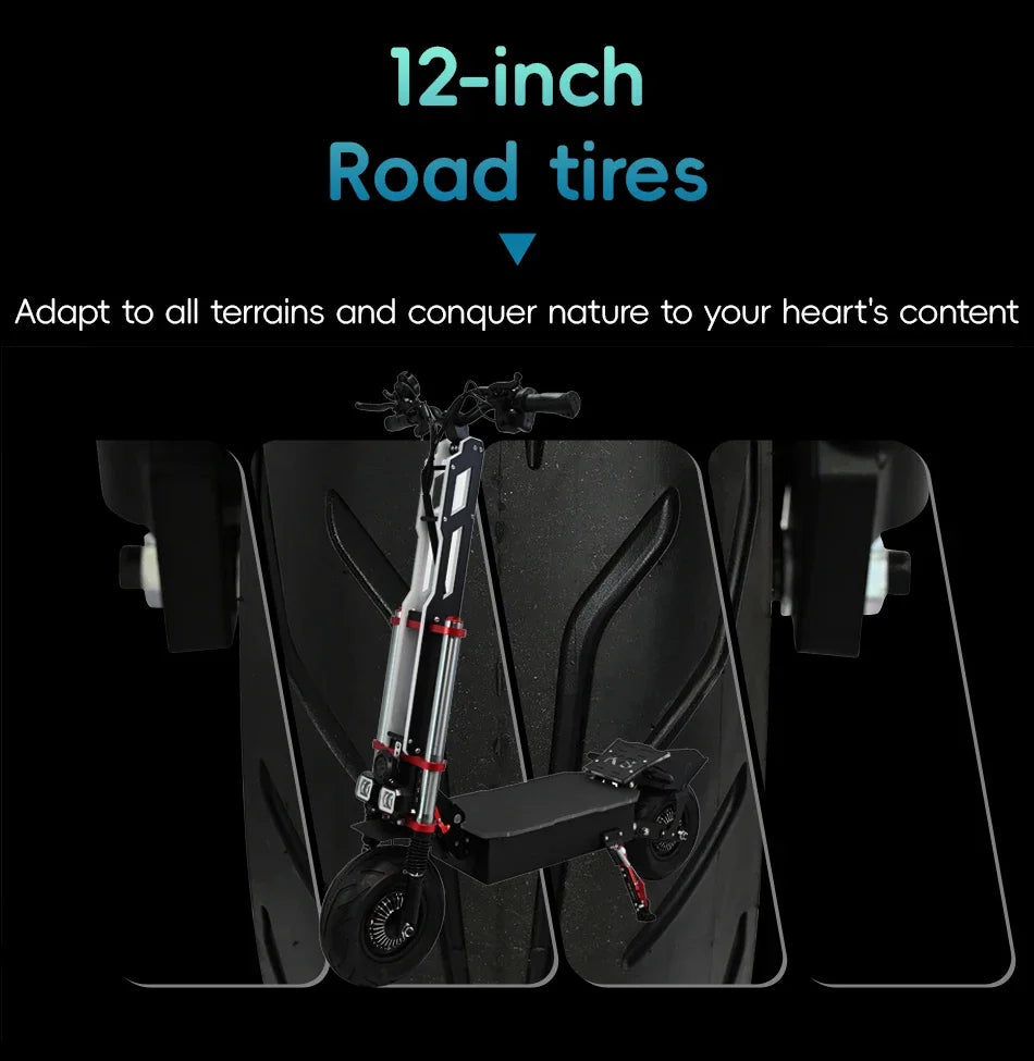 T6 6000W 60V 40ah Dual Motor Electric Scooter NFC Card Unlock E-Brake 11 Inch Tyres Max Speed 90km/h Foldable Electrics Scooter