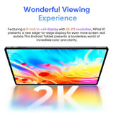 Tablette N-one NPad X1 MTK G99 8 cœurs 10,95 pouces Android 13 Charge rapide 8 600 mAh MAX 16 Go 128 Go 2 000 x 1 200 FHD 4G LTE Support L1