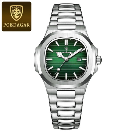 POEDAGAR Luxury Square Watch for Woman Waterproof Luminous Date Ladies Watch Stainless Steel Quartz Women's Watches Female Reloj - Lootquake