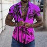 Camisas hawaianas informales con estampado de cocotero, tendencia de moda, camisas de playa con solapa de manga corta y estampado 3D, blusa holgada para vacaciones para hombre