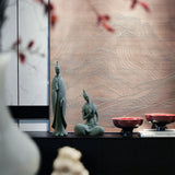 Meditating Buddha Statue Sculpture Natural Stone  Room Ornament Suitable for Office Wine Cooler Decor