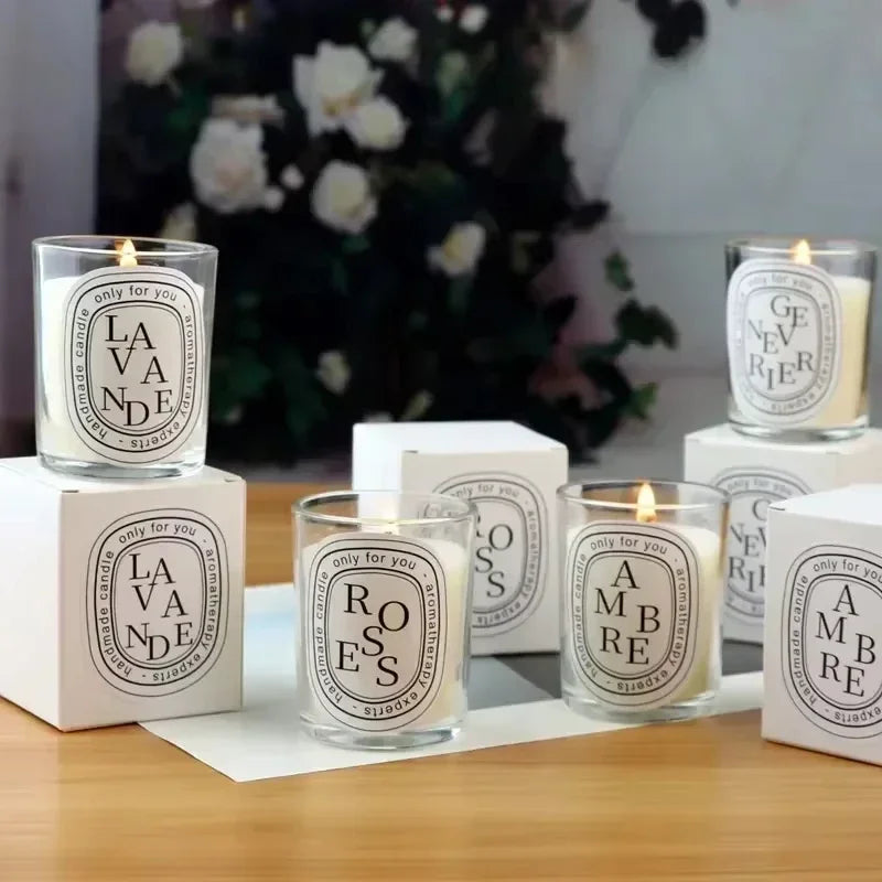 Romantic Fragrance Candles, Premium Fragrance, High Beauty, Transparent Micro Fire Candles Holiday Guests Gifts Scented Candles