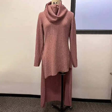 Indie Folk Woman Solid Color Vintage Dress Autumn Pile Collar Pullover Long Dress Winter Long Sleeve Swallowtail Irregular Dress - Lootquake