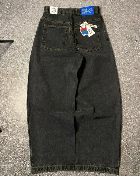 New Harajuku Hip Hop Cartoon Y2K Big Boy Jeans Women Graphic Embroidery Baggy Jeans Pants High Waist Wide Leg Trouser Streetwear - Lootquake