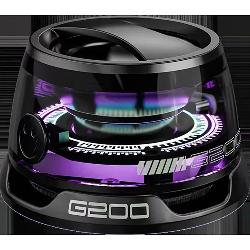 Altavoz Bluetooth inalámbrico con luces RGB, sonido estéreo y soporte para teléfono: minialtavoz portátil de viaje para iPhone y Android.