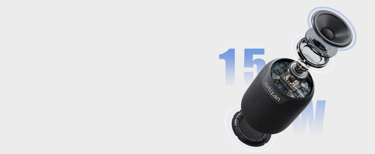 Altavoces Bluetooth, Altavoces Portátiles de 15 W Bluetooth Inalámbricos V5.3 con Sonido Estéreo, Extra Bass Activo, Resistente al Agua IPX7