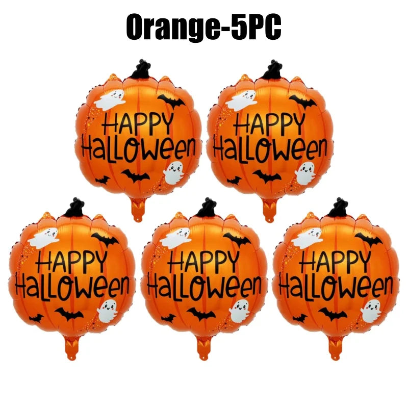 Halloween Balloon Decor Set with Pumpkin Skull Foil Balloons for Spooky Themed Party and Fun Cartoon Shaped Balloons
