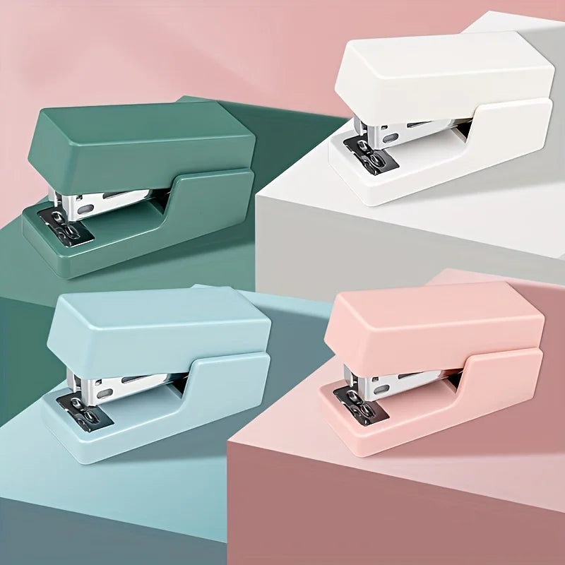 KHINSUN Mini Stapler Set Portable Color Paper Binding Machine Use 24/6 26/6 Staples Fashion Stationery Office Supplies