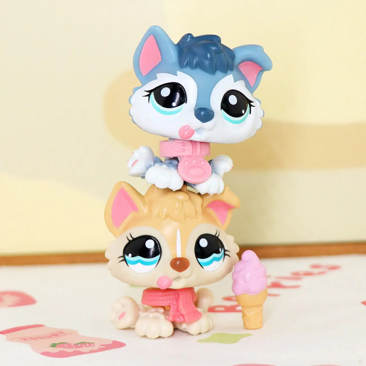 Mini 2pcs Lot Pet Shop Dogs and Cats Collectable With Accessories Best Gift For Kids Toy - Lootquake