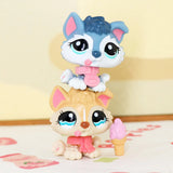 Mini 2pcs Lot Pet Shop Dogs and Cats Collectable With Accessories Best Gift For Kids Toy - Lootquake