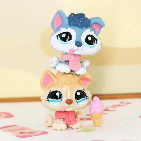 Mini 2pcs Lot Pet Shop Dogs and Cats Collectable With Accessories Best Gift For Kids Toy - Lootquake