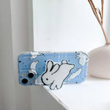 Run Rabbit Caroon Grip Tok Holder Soft Phone Case