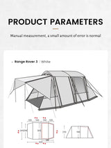 MOBI GARDEN Camping LS4 Tunnel Tent Living Shell Tent Large Blow Tent Invite Space Two Bedrooms - Lootquake