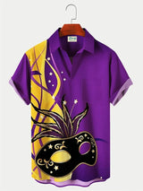 2024 Men's Mardi Gras Shirt 3D Print Short Sleeve Casual Shirts Streetwear Loose Plus Size Mens Hawaiian Shirts Tops T-Shirt - Lootquake