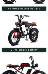 Bicicleta eléctrica de montaña plegable AKEZ, inteligente y potente, con suspensión total de litio de 1500 W, 26 Ah y 48 V, con neumáticos anchos.