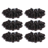 6" Bouncy Curly Indian Remy Hair Bundles | Double Drawn | Natural Black & Brown | Sew-In Extensions