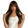Blonde Highlight Straight Wig with Bangs | 180% Density Glueless Full Machine Made Brazilian Ombre Human Hair