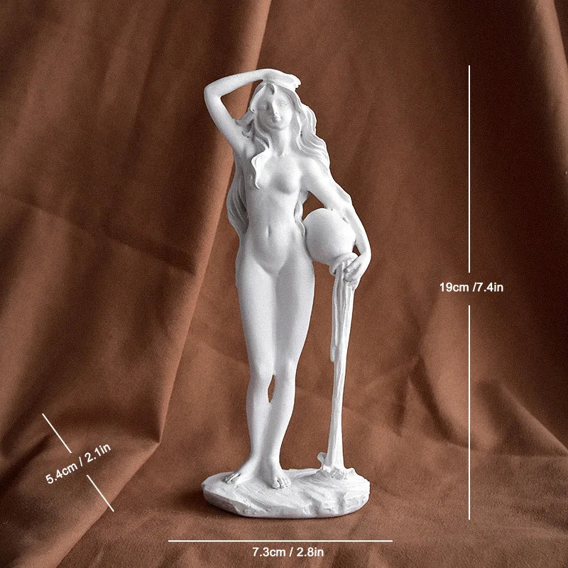Estatuas de diosas griegas clásicas: pequeñas figuras artísticas, esculturas de Venus para estanterías de oficina y decoración de sala de estar.