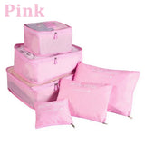 6pcs Set Travel Storage Bags | Suitcase Packing Set & Portable Luggage Organizer (Clothes Shoe Foldable Organizer)
