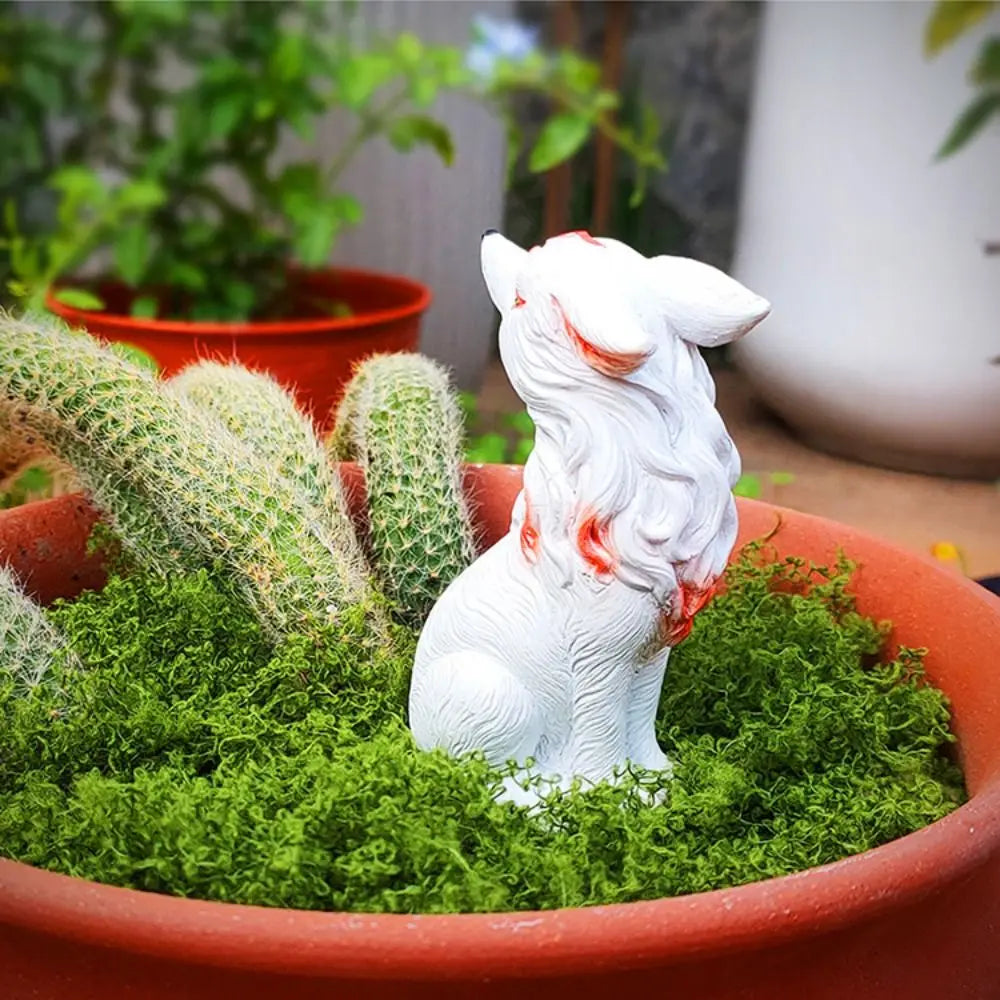 Artesanías de resina, estatua pequeña, exquisita simulación de jardín, miniaturas, figurita artística, linda escultura de animal para oficina