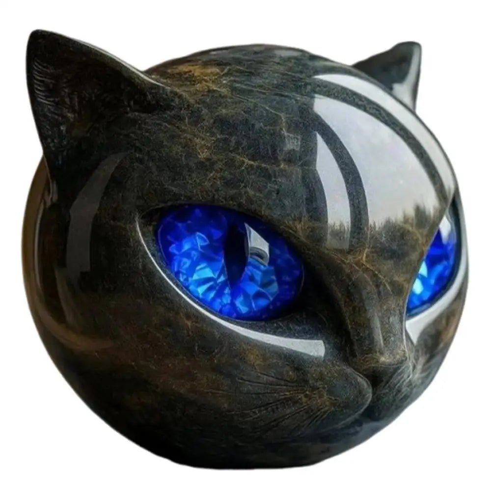 Sculpture en pierre de chat noir de luxe, sculpture en pierre de chat noir, statues de chat, décoration d'intérieur pour bureau, Halloween, chambre à coucher, bibliothèque