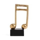 Figuras de notas musicales para decoración del hogar, esculturas de resina doradas, adornos para escritorio, piano, oficina, TV, mueble, recuerdos.
