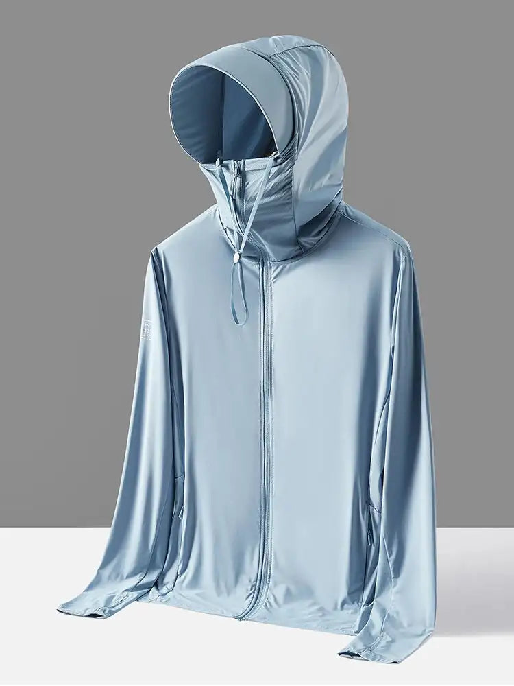 Summer UPF 100+ UV Proof Skin Coats Men Breathable Light Thin Cool Nylon Sun Protection Hooded Windbreaker Casual Jackets 8XL - Lootquake