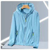 2023 Summer Men's Windbreaker Big Size Sun Protection Clothing Korean Style Ultra-thin Streetwear Zipper Hooded Jackets Man - Lootquake