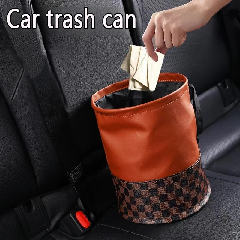 Contenedor de basura plegable para coche con almacenamiento multifuncional, impermeable, de gran capacidad y con montaje trasero, accesorios para coche