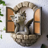 Escultura gigante de resina con forma de dragón para césped, estatua creativa de dragón de fantasía gótica, estatua artística para jardín, patio, decoración de jardín