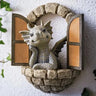 Escultura gigante de resina con forma de dragón para césped, estatua creativa de dragón de fantasía gótica, estatua artística para jardín, patio, decoración de jardín