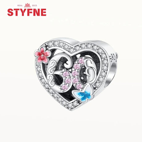 S925 Silver Happy Birthday Charms Love Numbers Celebration Anniversary Serie Beads for Women Diy Original Bracelet Jewelry Gift - Lootquake