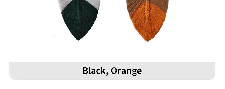 Bohemian Style Woven Leaves Hanging Wall Hanging Tapestry Set of 2 Home Decoration Cotton Thread Decorative Crafts Hangings