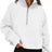 Womens Sweatshirts Half Zip Cropped Pullover Fleece Quarter Zipper Hoodies Fall outfits Clothes Thumb Hole - Lootquake