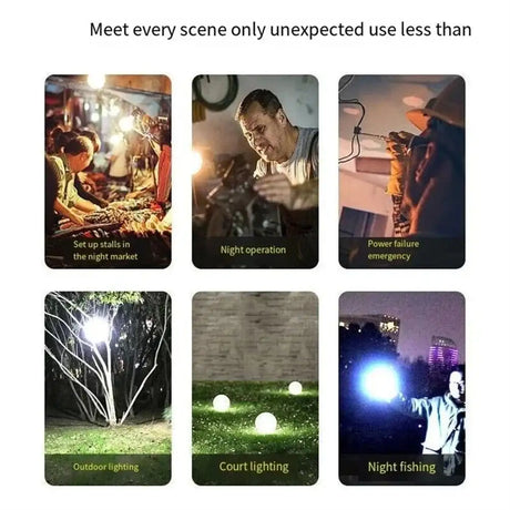 Portable Solar Powered LED Rechargeable Camping Light Hook Tent Light Multifunctional Outdoor Emergency Lighting Spotlight - Lootquake
