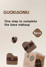 GUOXIAONIU 6PCS Makeup Blender Puffs Loose Powder Foundation BB Cream Cosmetics Applicator Sponge Dry Wet Use Tool