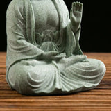 Decoración de pecera de Buda de arenisca, artesanía de Buda de meditación, escultura zen de Buda, micropaisaje, estatua de pecera