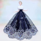 Vestido de novia elegante para muñeca Barbie, ropa de princesa para BJD 1/6, vestido largo, accesorios.