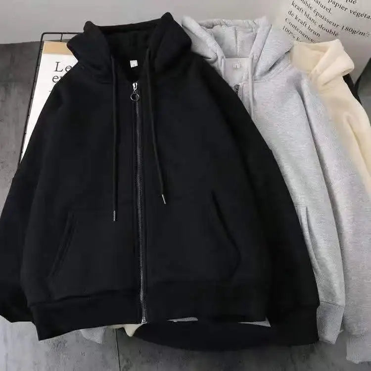 American Fashion Trend Joker Zipper Hoodie Men Street Y2K Hip Hop Fleece Padded Sweatshirt Unisex Casual Loose Punk Rock Hoodie - Lootquake