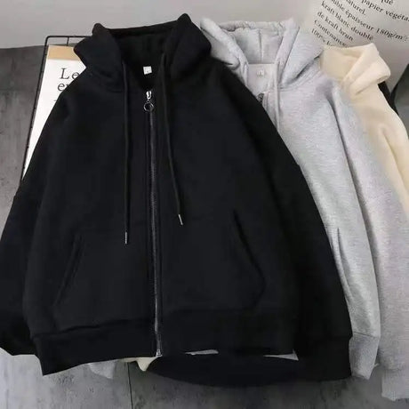 American Fashion Trend Joker Zipper Hoodie Men Street Y2K Hip Hop Fleece Padded Sweatshirt Unisex Casual Loose Punk Rock Hoodie - Lootquake