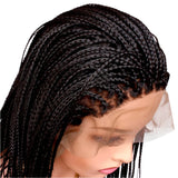 4" Micro Box Braids Cornrow Wig | 13x3 Lace Front | Hand Braided | Synthetic Hair | Black Women