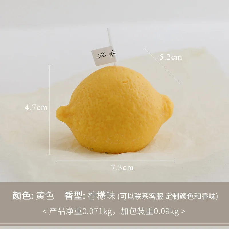 Bougie parfumée décorative au citron, cadeau d'anniversaire parfumé DIY, bougie imitation fruit