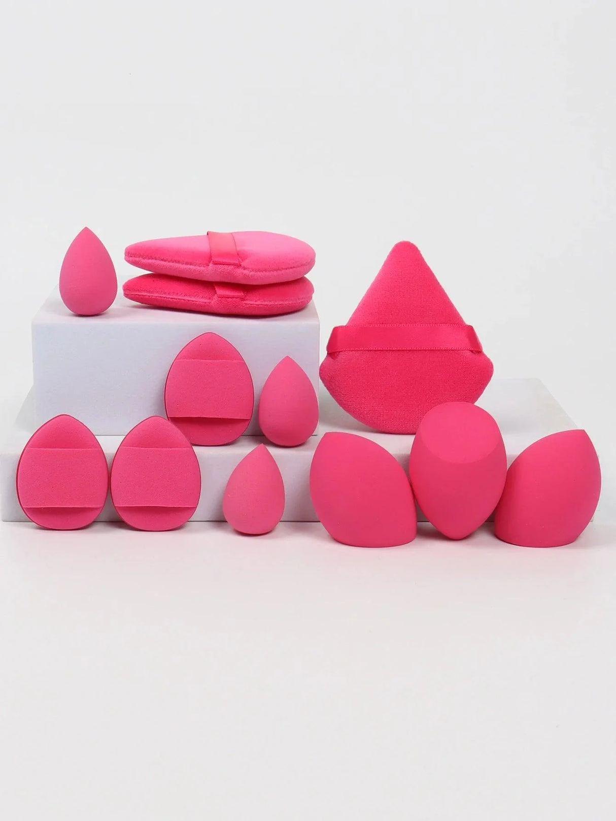 12 Piece All Purpose Makeup Sponge Set with Loose Powder Puffs Mini Air Cushion Puffs Beauty Eggs and Mini Beauty Sponges
